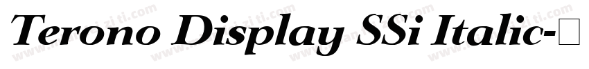 Terono Display SSi Italic字体转换